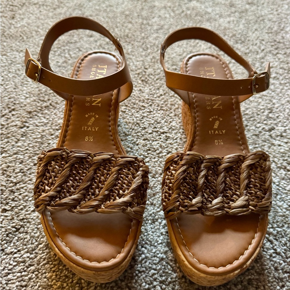Italian Shoemakers Tan Woven Sandals